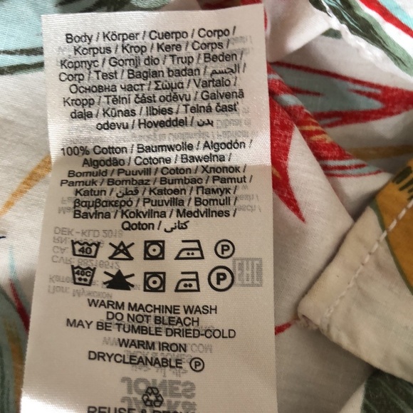 Jack and Jones Cotton Short Sleeved Tropical Print Button Down Shirt Large - Picture 8 of 8